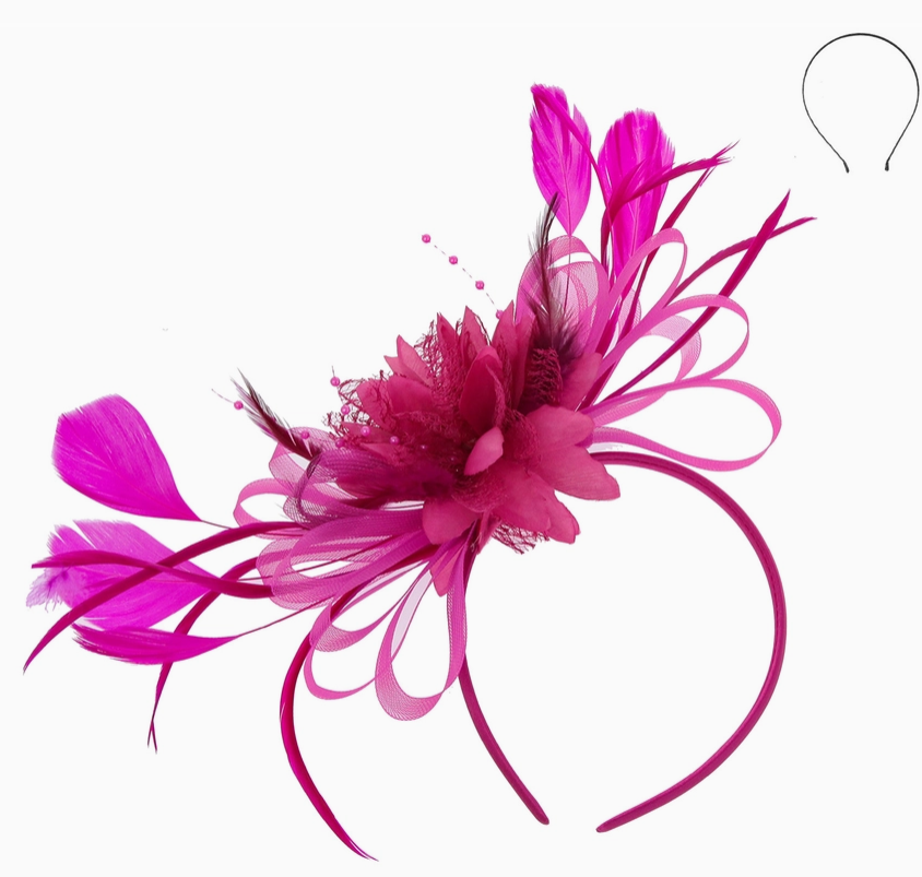 Floral & Feather Fascinator Head Band