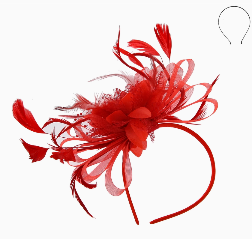 Floral & Feather Fascinator Head Band