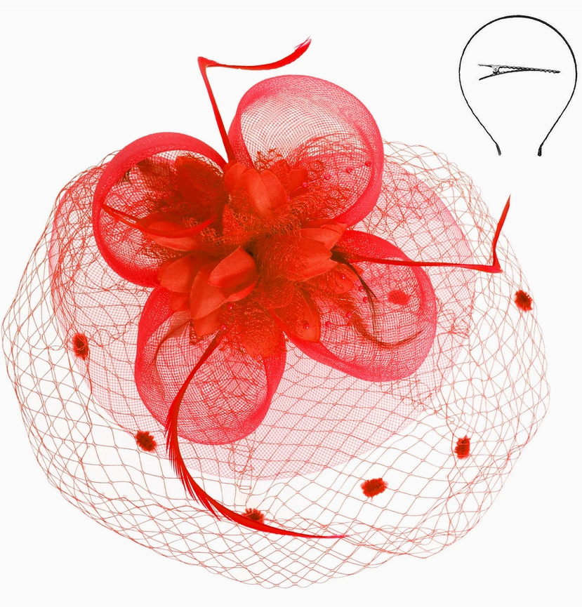 Floral Feather Rounded Fascinator