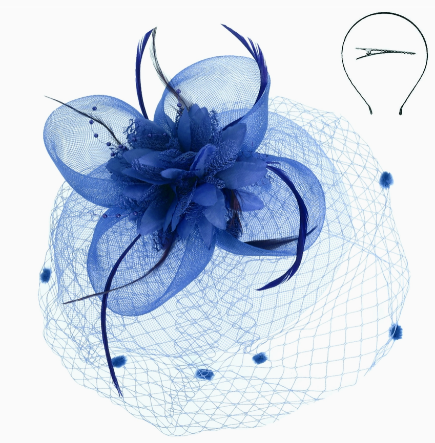 Floral Feather Rounded Fascinator