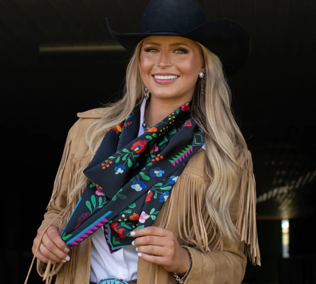 Fiesta Silk Scarf- Black