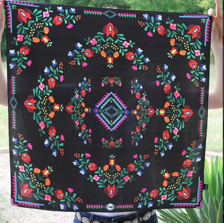 Fiesta Silk Scarf- Black