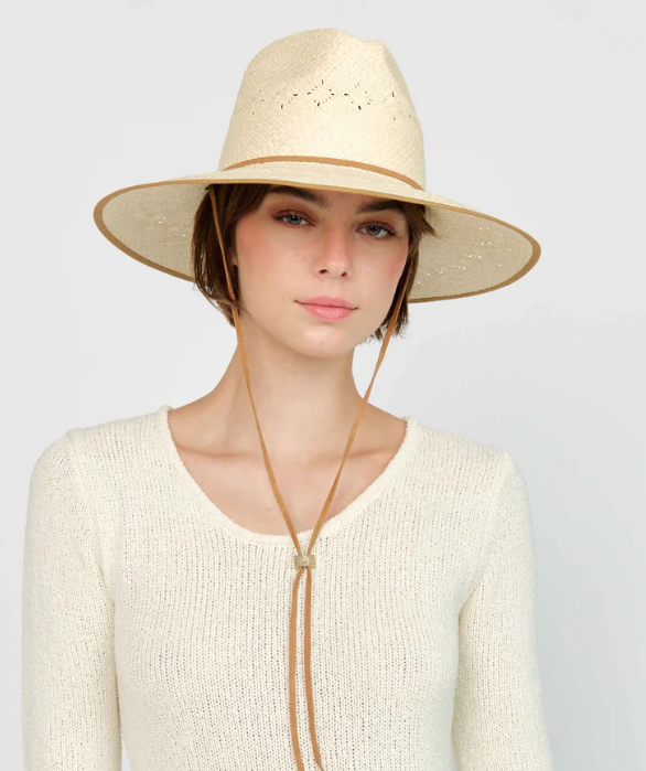 Fiji Straw Hat with Chin Tie- Tan