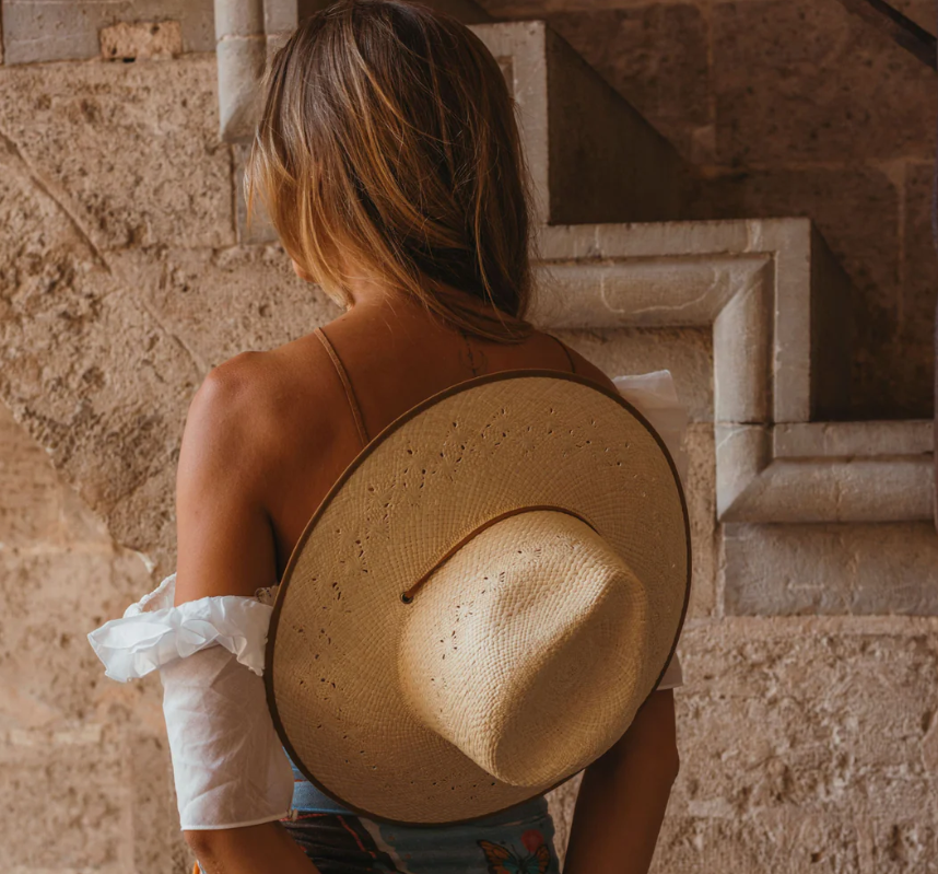 Fiji Straw Hat with Chin Tie- Tan