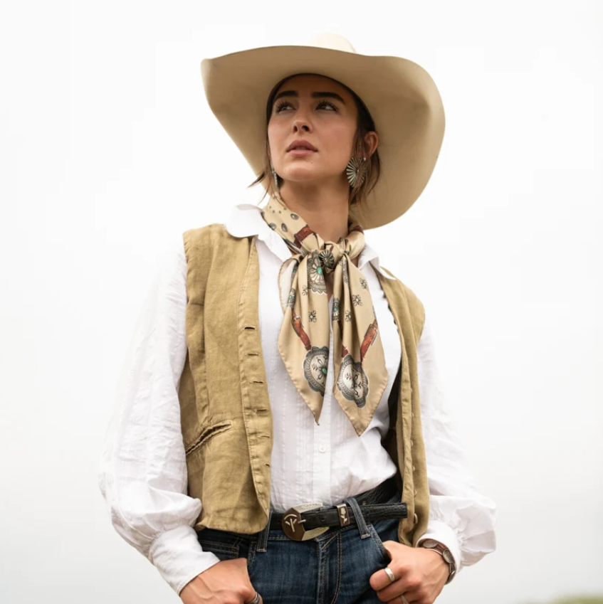 Flagstaff Silk Scarf - Antique Tan
