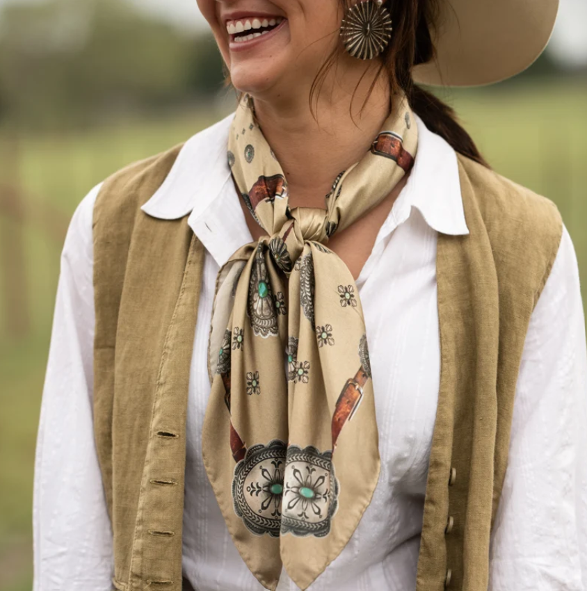 Flagstaff Silk Scarf - Antique Tan