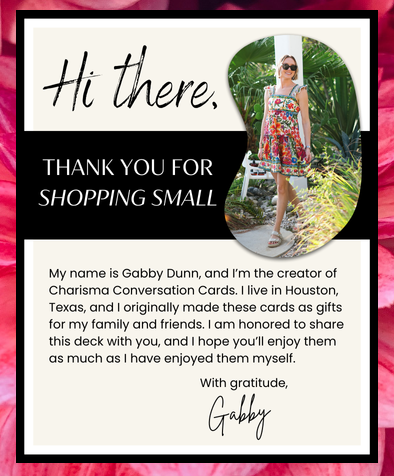 Charisma Conversation Cards; Quotes & Questions Conversation Cards; Discussion Starter; Gifts for Couples, Weddings, Family, Friends, Work, Self-Help; Motivational, Mindful Card Game
