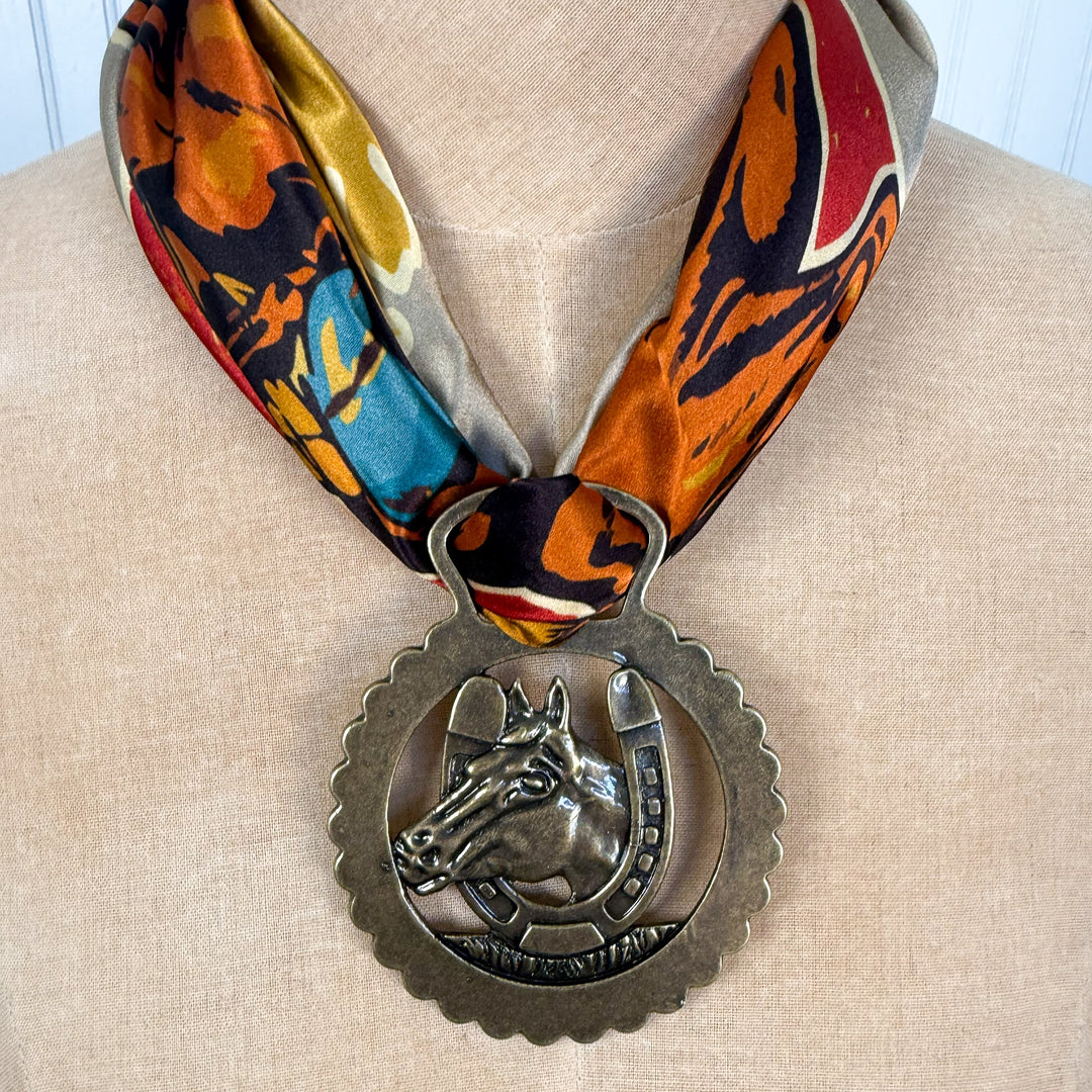 Harnessed Lucky Horse Scarf Slide