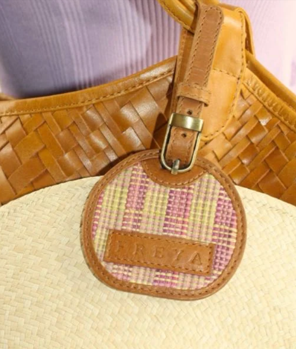 Pink and Blue Woven Hat Clip