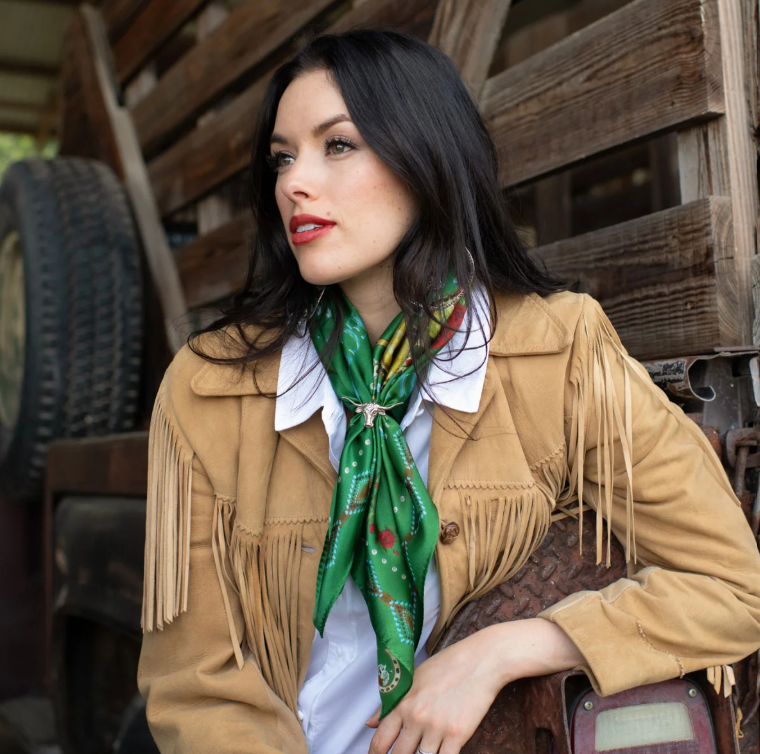 Hold Your Horses Silk Scarf - Kelly Green