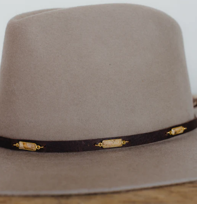 Jasper on Leather Hat Band