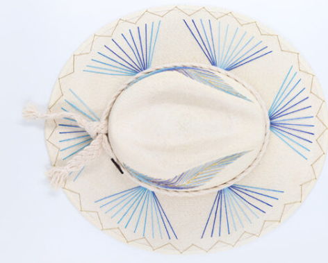 Kapula Blue & Gold Straw Hat