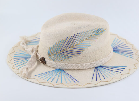 Kapula Blue & Gold Straw Hat