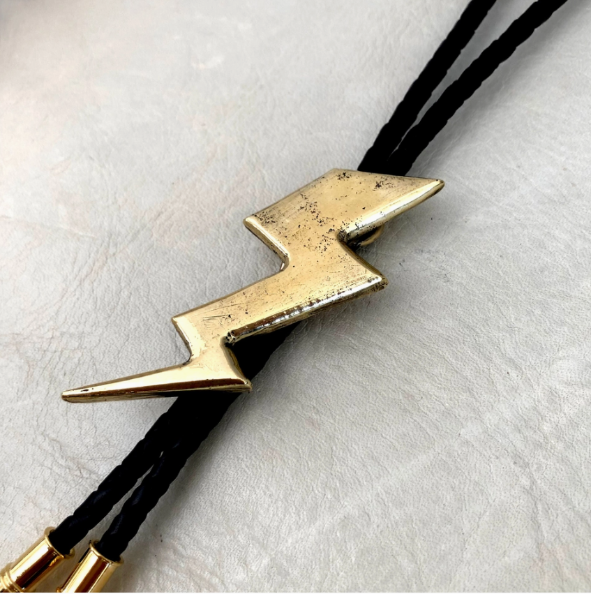 Lightning Bolt Bolo- Black & Gold
