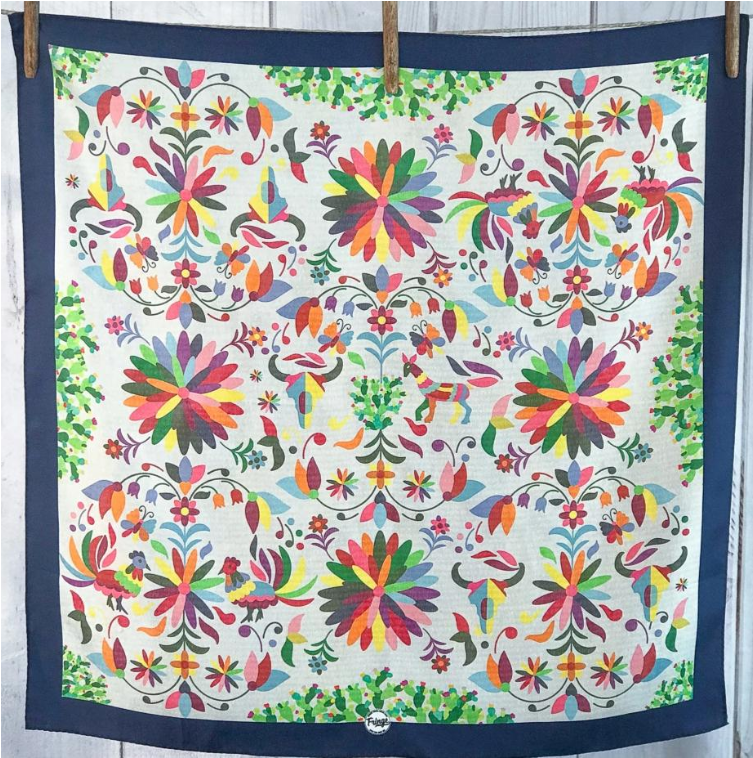 Otomi Silk Scarf - White