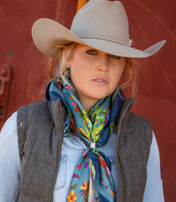 Otomi Silk Scarf- Chambray