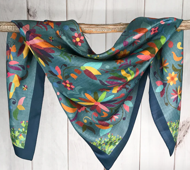 Otomi Silk Scarf- Chambray