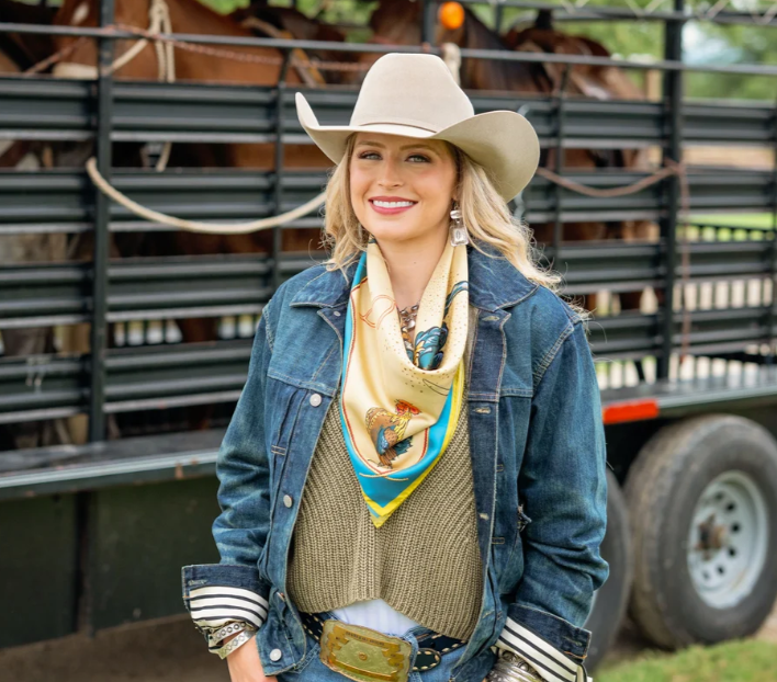 Gallo Del Cielo AKA Rooster Riding Cowboy Silk Scarf