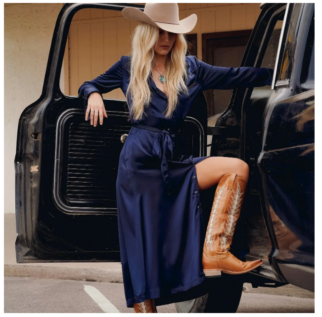 Satin Western Dress