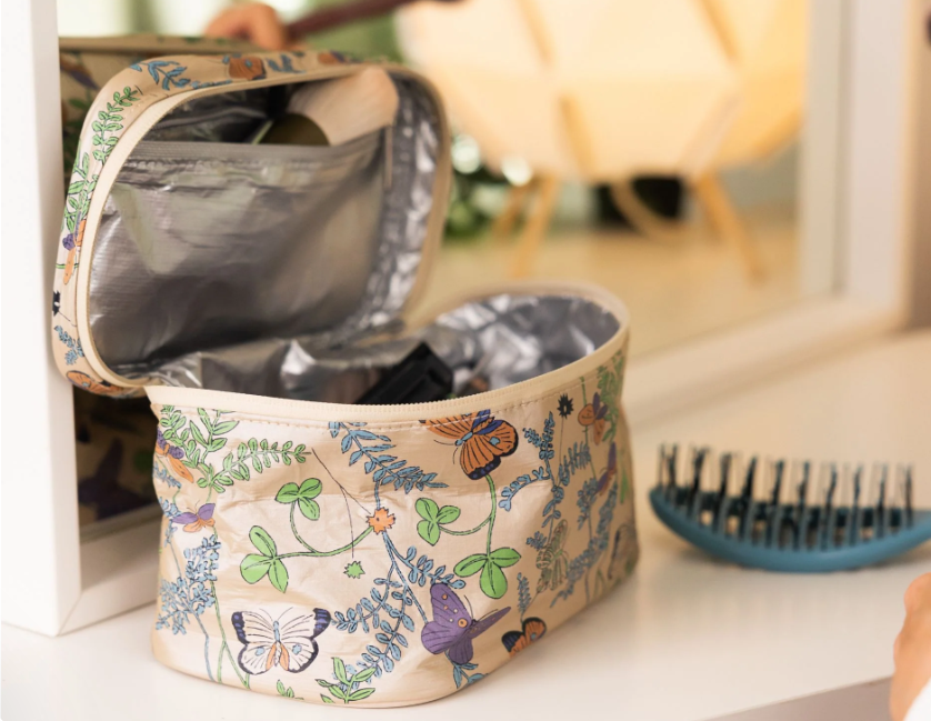 Cosmetic Case - Lunch Box - Butterfly in the Wild on Shimmer Beige