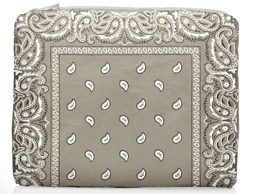 Shimmer Beige Bandana- Medium Zipper Pouch
