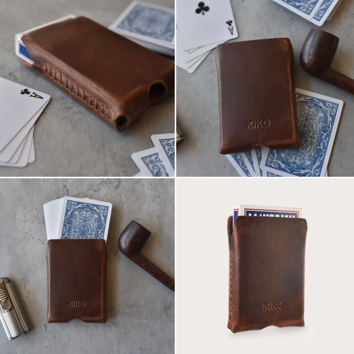 Playing Cards with Customizable Leather Sleeve