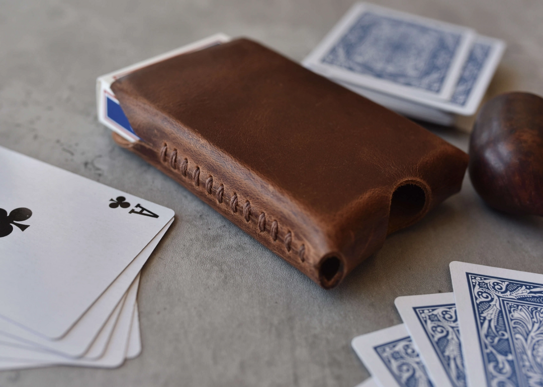 Playing Cards with Customizable Leather Sleeve