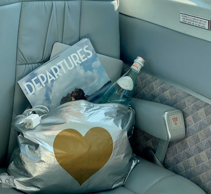 Jumbo Pouch in Silver with Gold Heart