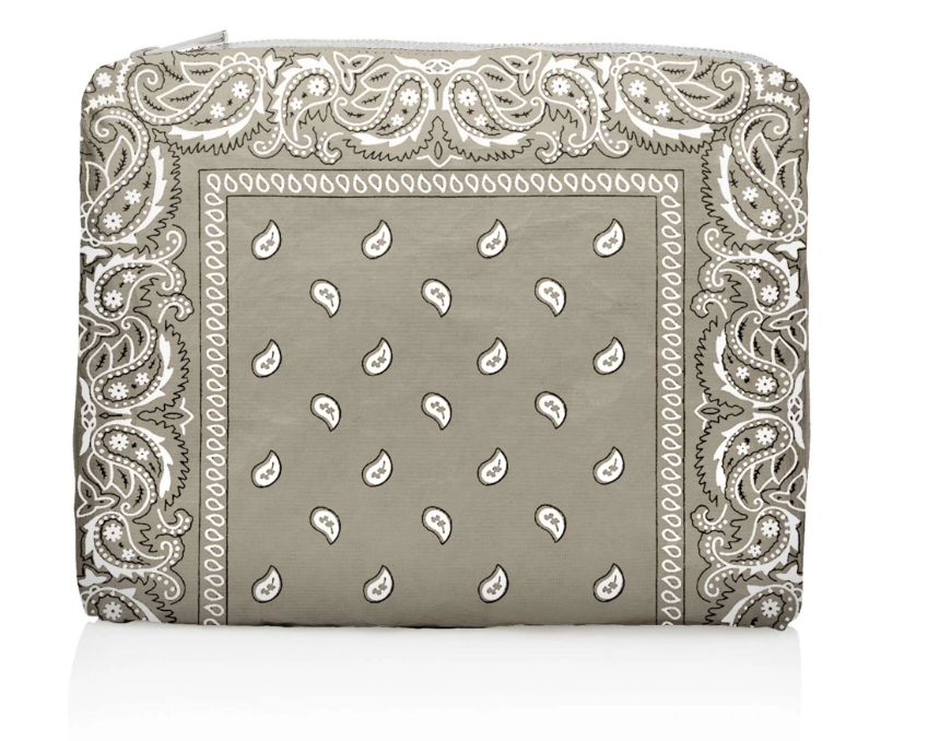 Shimmer Beige Bandana- Medium Zipper Pouch
