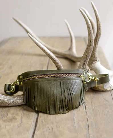 3 Way Fringe Side-Kick Bag - Bone, Black, Camel or Olive