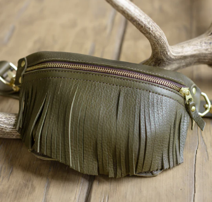 3 Way Fringe Side-Kick Bag - Bone, Black, Camel or Olive