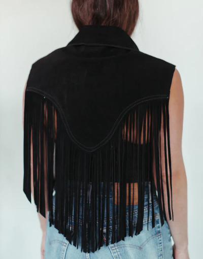 Suede Shawl Vest