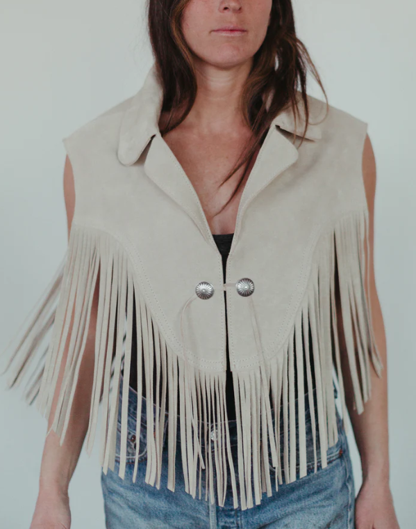 Suede Shawl Vest