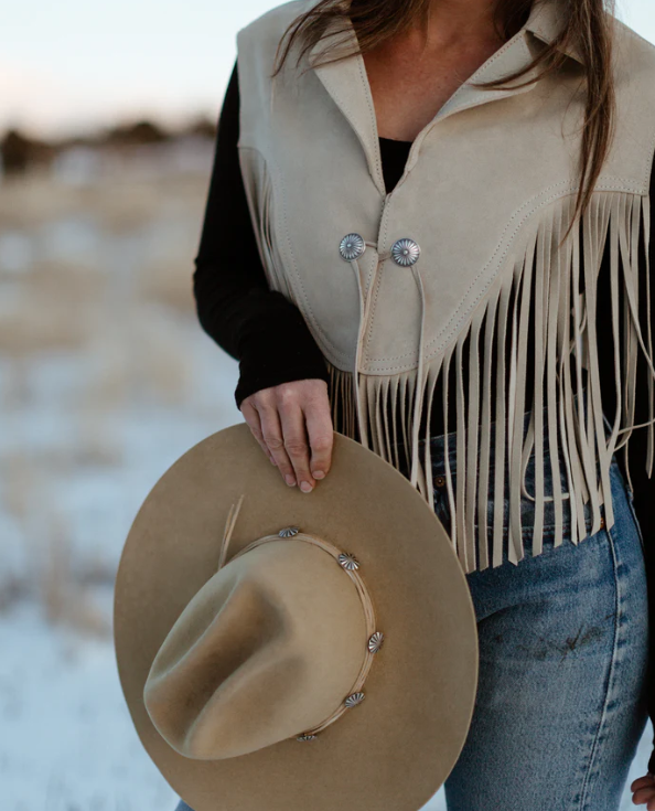 Suede Shawl Vest