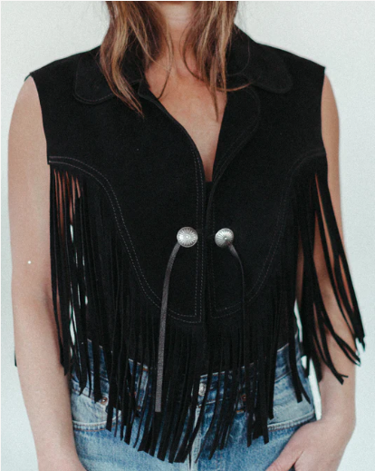 Suede Shawl Vest
