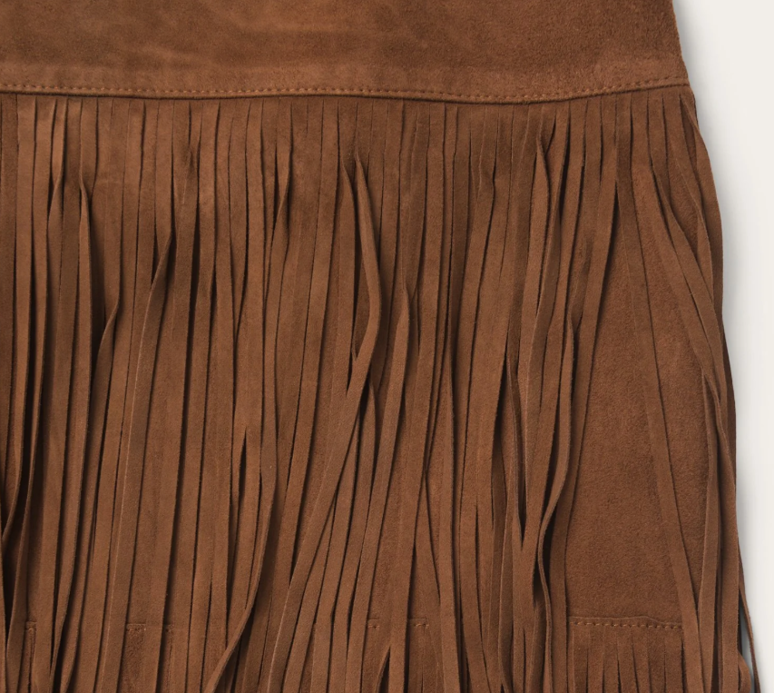 Suede Fringe Skirt