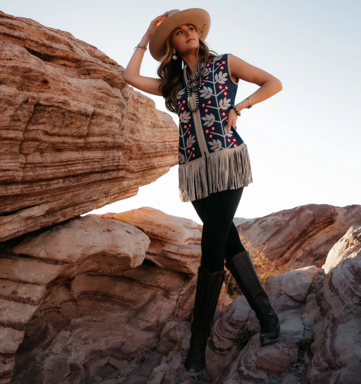 Thorned Blossom Leather Vest