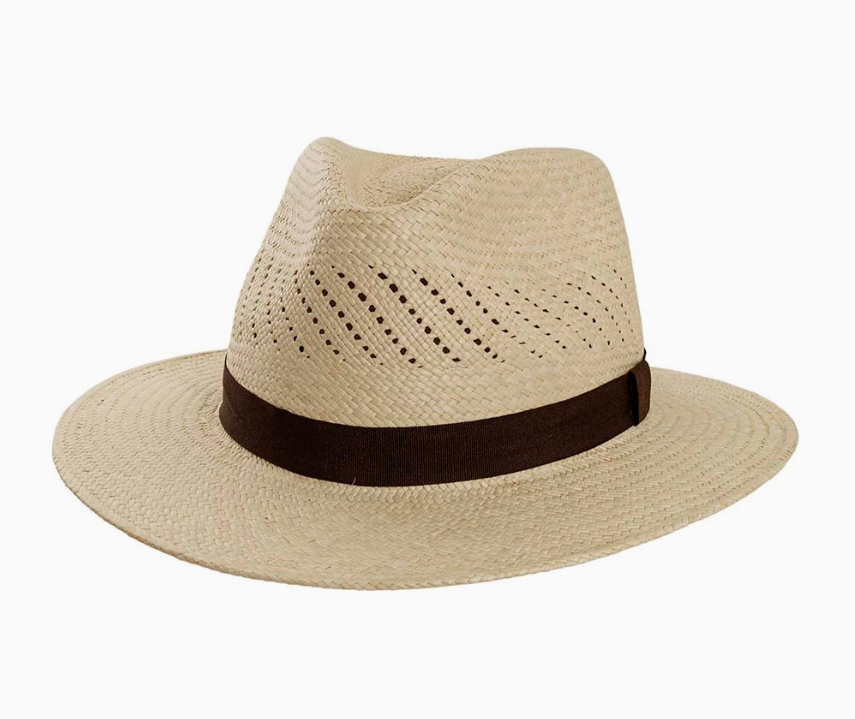 Vented Panama Straw Fedora Hat - Style Tulum