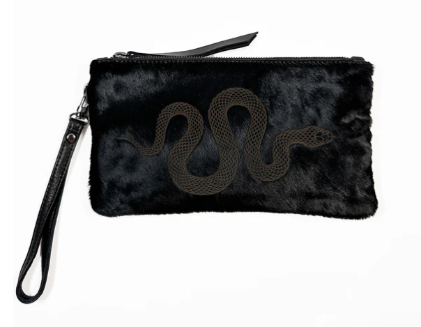Victoria Laser Snake Leather Purse, Wristlet, Clutch