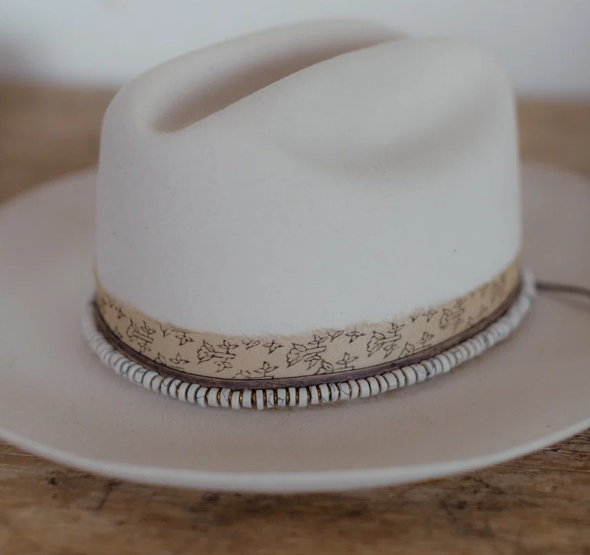 Ceramic Disk Hat Band - White