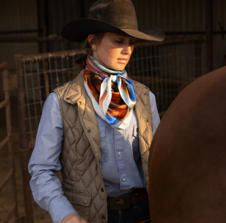 The Woman with Horses Silk Scarf