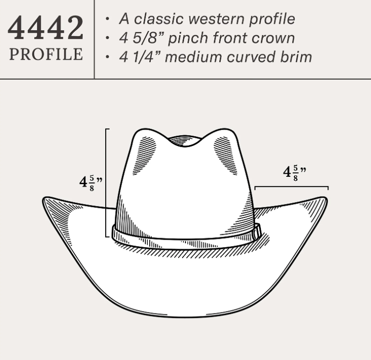 Acoustic 6X Cowboy Hat - Pinch Front Crown