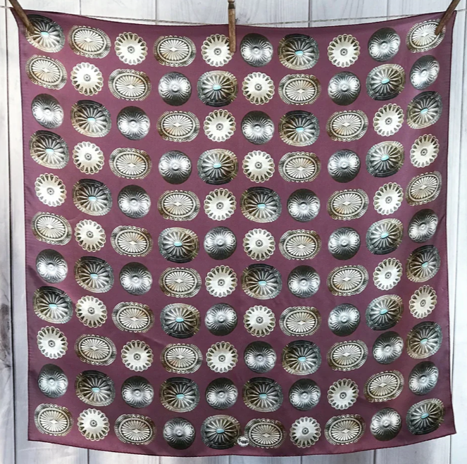 Big Concho Silk Scarf - Cabernet