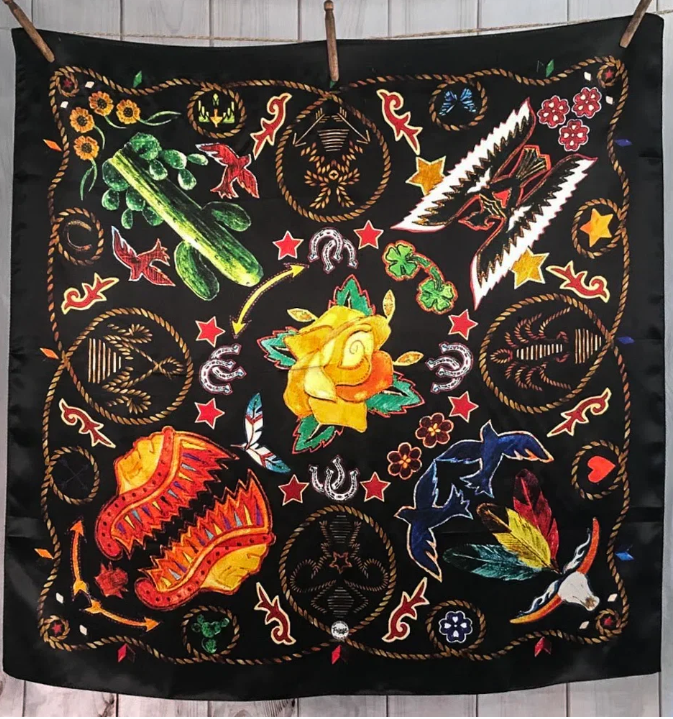 Boots Silk Scarf- Black