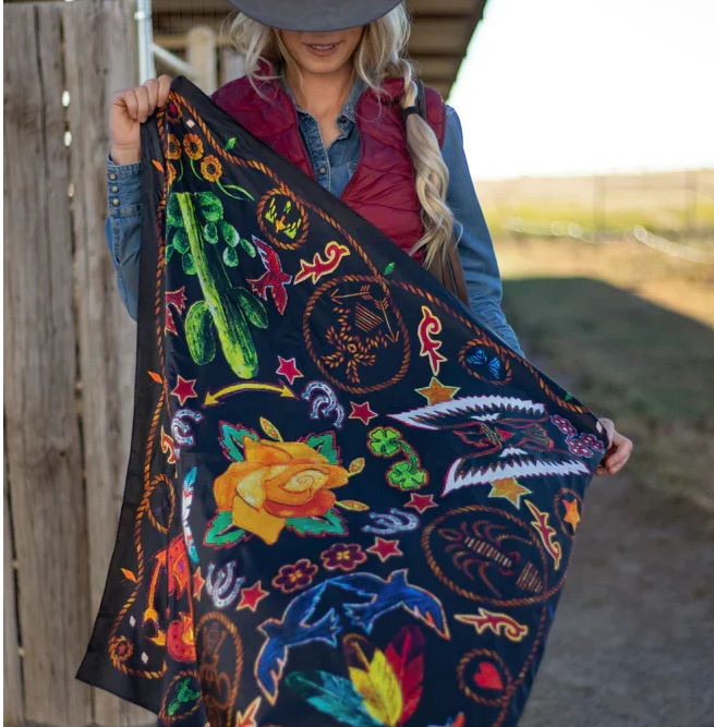 Boots Silk Scarf- Black