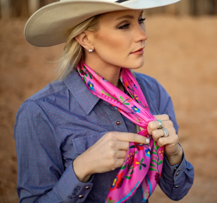 Fiesta Silk Scarf - Pink