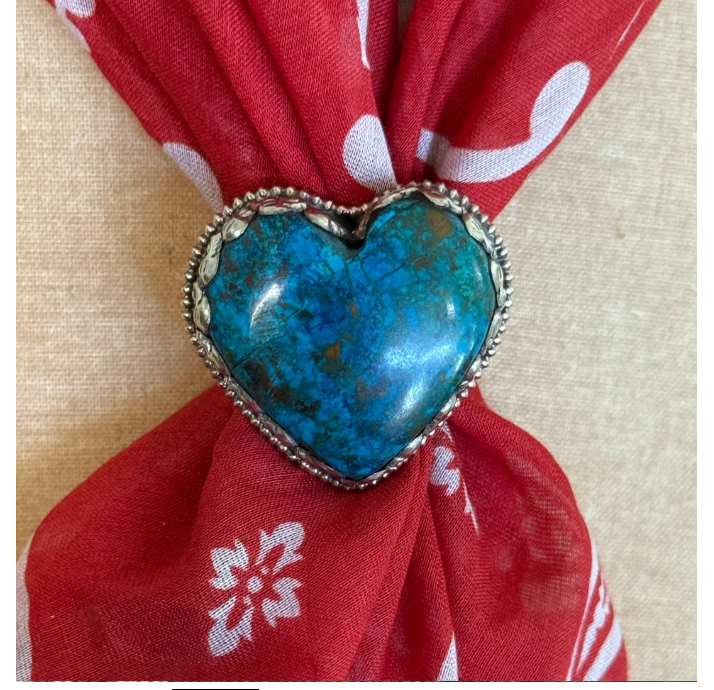 Turquoise Heart Scarf Slide
