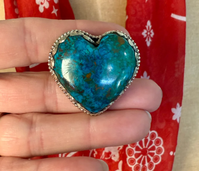 Turquoise Heart Scarf Slide
