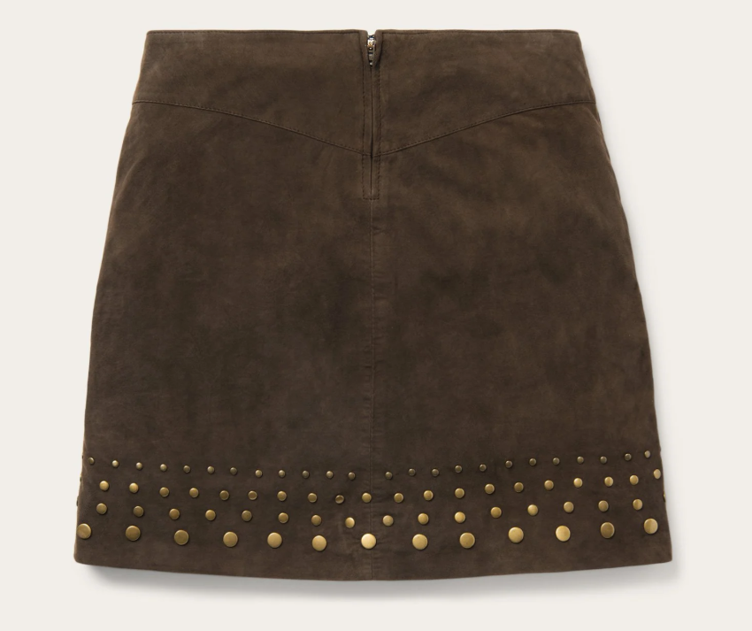 Suede Skirt with Nailheads
