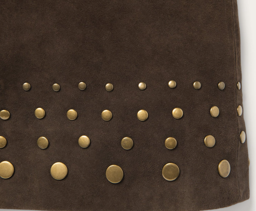 Suede Skirt with Nailheads